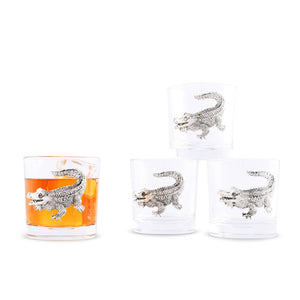 Arthur Court Alligator Alligator Bar Glasses Set of 4