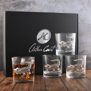 Arthur Court Alligator Alligator Bar Glasses Set of 4