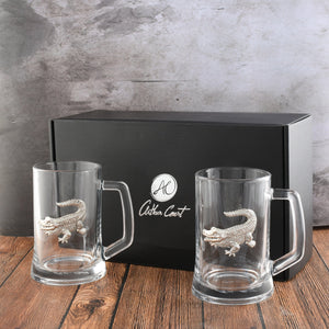 Arthur Court Alligator Alligator Beer Mugs - Set of 2