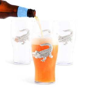 Arthur Court Alligator Alligator Beer Pint Glasses - Set of 4