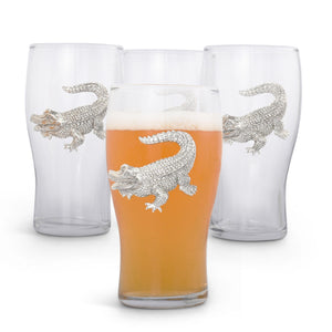 Arthur Court Alligator Alligator Beer Pint Glasses - Set of 4