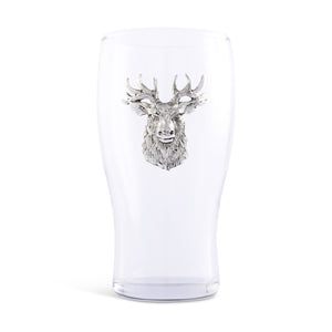 Arthur Court Antler Elk Head Beer Pint Glasses - Set of 4