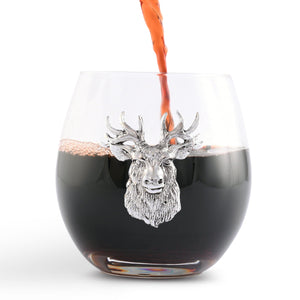 Arthur Court Antler Elk Head Stemless Wine Glasses - Set of 4