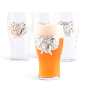 Arthur Court Elephant Elephant Beer Pint Glasses - Set of 4