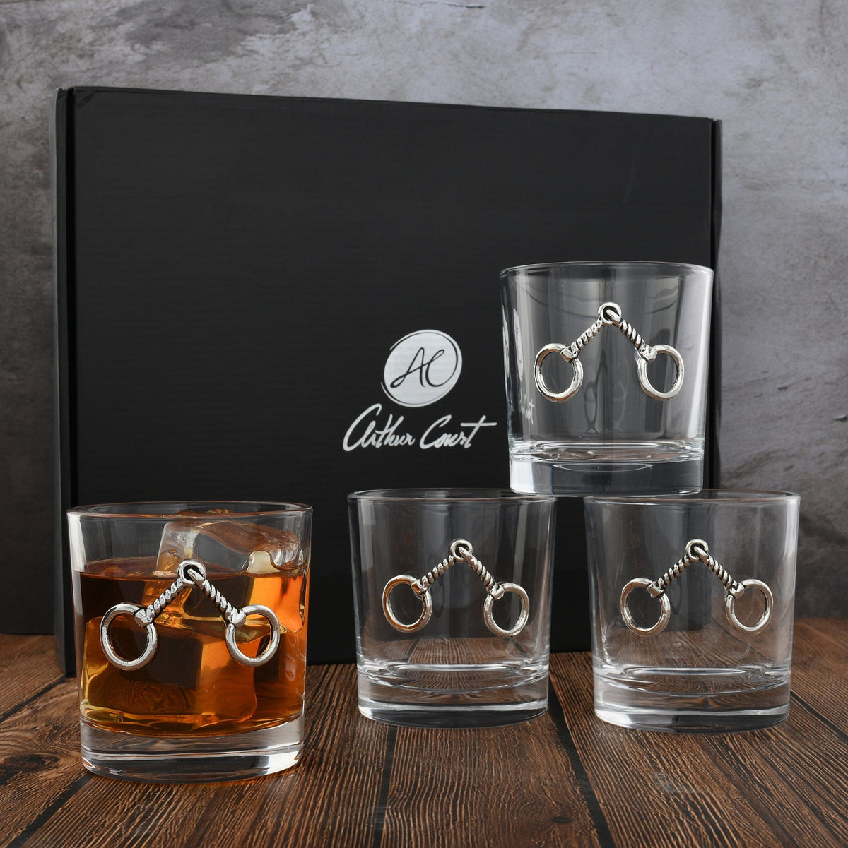 Arthur Court Designs 4 - Piece 12oz. Elephant Whiskey Glass Glassware Set (Set of 4)