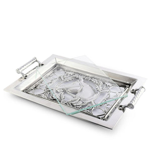 Arthur Court Equestrian Equestrian Horse Glass Top Serving Tray