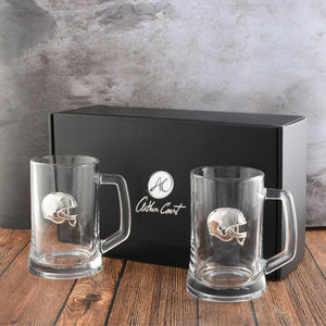 Arthur Court Football Football Beer Mugs - Set of 2