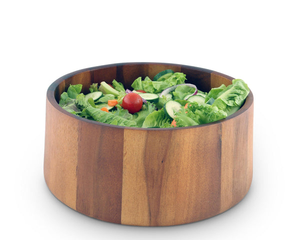 Arthur Court Salad Bowl Acacia Wood Serving for Fruits or Salads Wok Wave  Style Extra Large 16 inch Diameter x 4.5 inch Tall - Arthur Court Designs